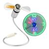 Креативные мини USB часы с LED-дисплеем температуры в реальном времени, летний охлаждающий вентилятор