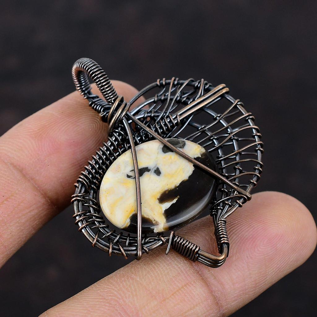 Подвеска из арахисового дерева, яшмы, медная проволочная обертка, ювелирные изделия ручной работы, медная проволочная обертка, проволочный дизайн, ювелирные изделия, подарок для женщин, ювелирные изделия из драгоценных камней