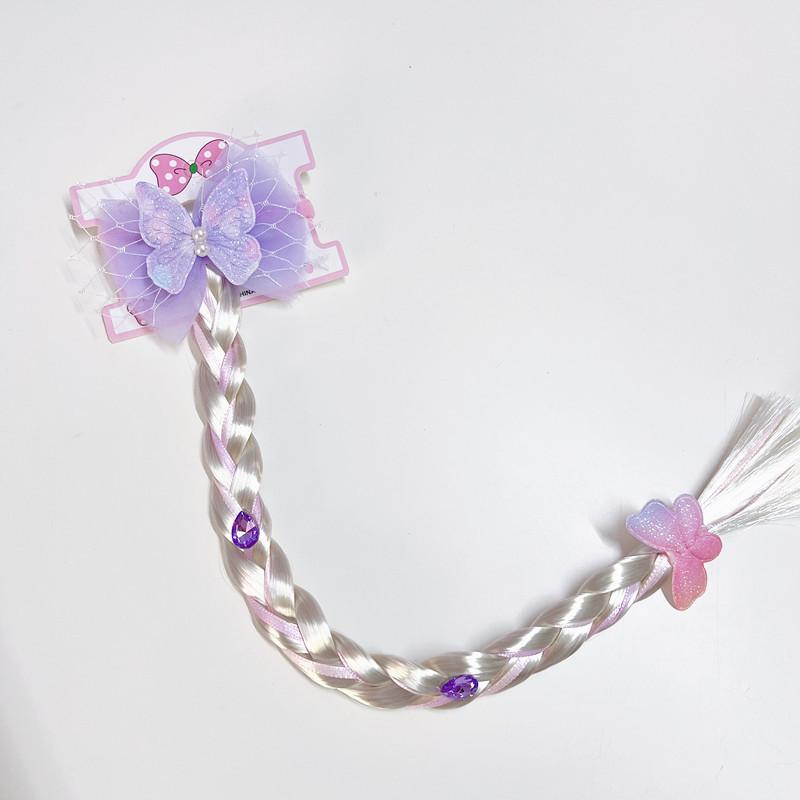 Детский милый парик-хвост с косичкой из сетки, украшенный морской звездой, жемчугом и бантом