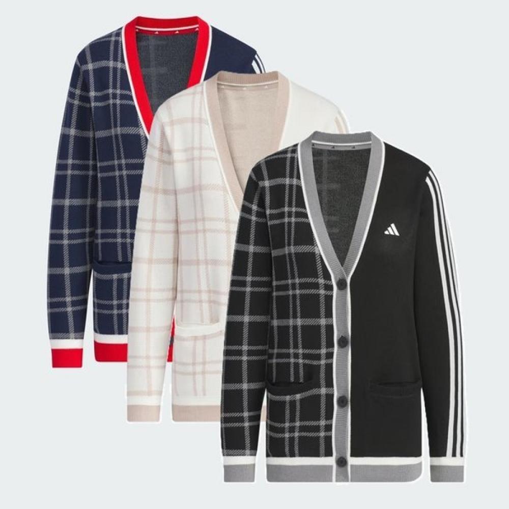 Adidas Гольф-пулея мода 3s клетчатый кардиган Is4752 Is4753 Is4754