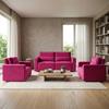 Wohnzimmer-Set Komo: Zweisitzer-Sofa mit Schlaffunktion und 2 ausklappbare Sessel, Velours, Family Meble