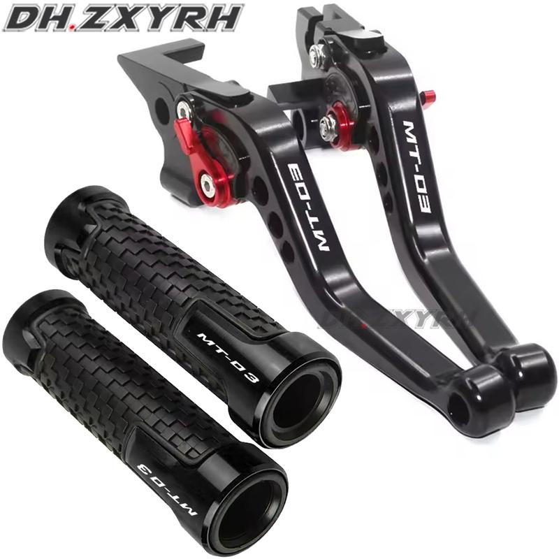 For YAMAHA MT-03 MT03 MT 03 2015- Motorcycle CNC Aluminum Adjustable Short Brake Clutch Levers Handle Grips