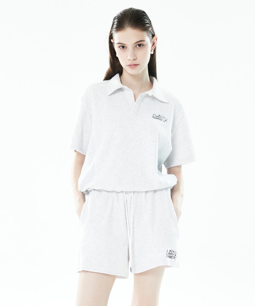 LARTIGENT Lls Terry Half Open Top(White)