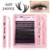 Segmented 10D-100D False Eyelashes DIY Kit, D Curl, Cluster Lashes, Natural & Voluminous