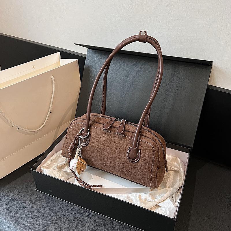 Новая замшевая сумка через плечо для женщин, многокарманная сумка под мышкой, сумка из искусственной замши однотонного цвета, сумка-саквояж на молнии для работы, покупок CLE