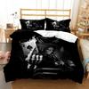 Mysterious Black Skeleton Digital Print Polyester Bedding Sets Child Kids Covers Boys Bed Linen Setfor Teens Bed Sheet Set