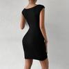 2025 Spring And Summer Women's Sexy Short Sleeveless Knitted Package Hip Halter Dresses Elegant Dresses For Women