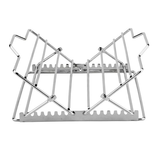 1/2Pcs Adjustable V-Shaped Chicken Roasting Rack Non-Stick Stainless Steel Foldable Roasting Stand Travel Grill Accessories