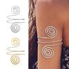 Alloy Spiral Armband Swirl Upper Arm Cuff Armlet Bangle Bracelet Egyptian Costume Accessory for Women Gold Silver Color