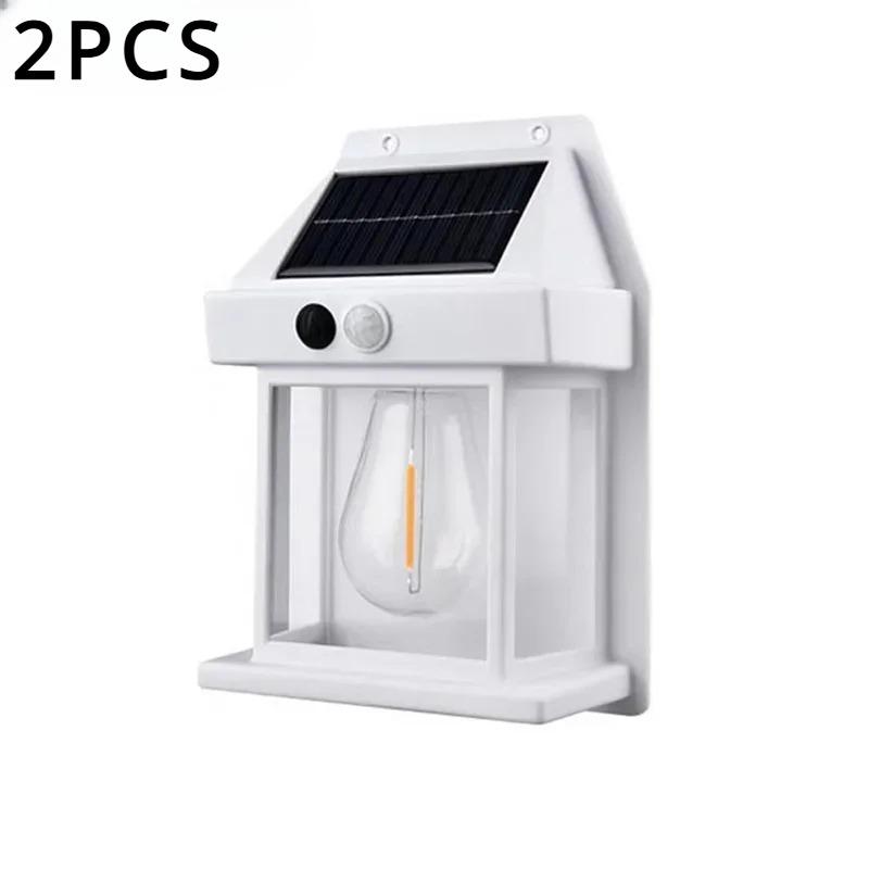 2 шт. солнечный вольфрамовый настенный светильник уличный интеллектуальный индукционный вольфрамовый светильник накаливания с дистанционным управлением освещение для сада и виллы