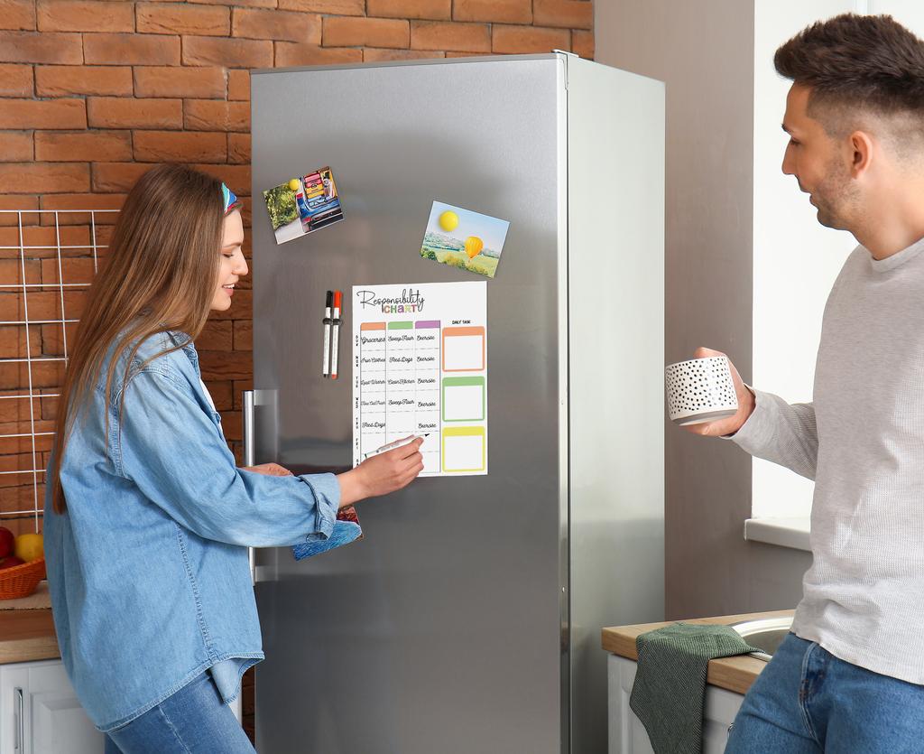 Inkdotpot Магнитная доска с графиком обязанностей. График домашних дел для холодильника. График поведения для детей с сухим стиранием.