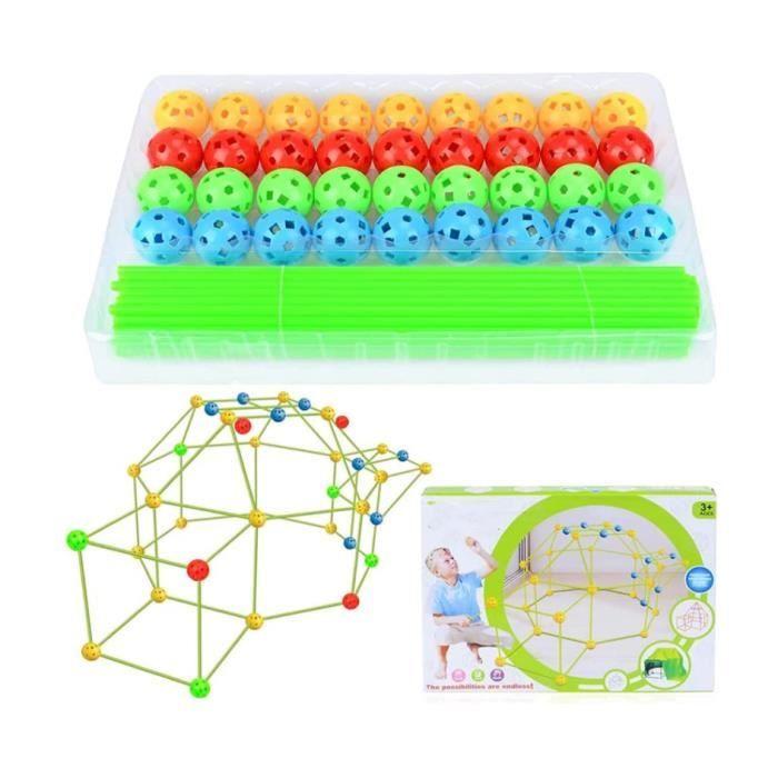 Jeu de Construction de Fort pour Enfants - Kit DIY 87 pièces - Silicone sans BPA - Vert