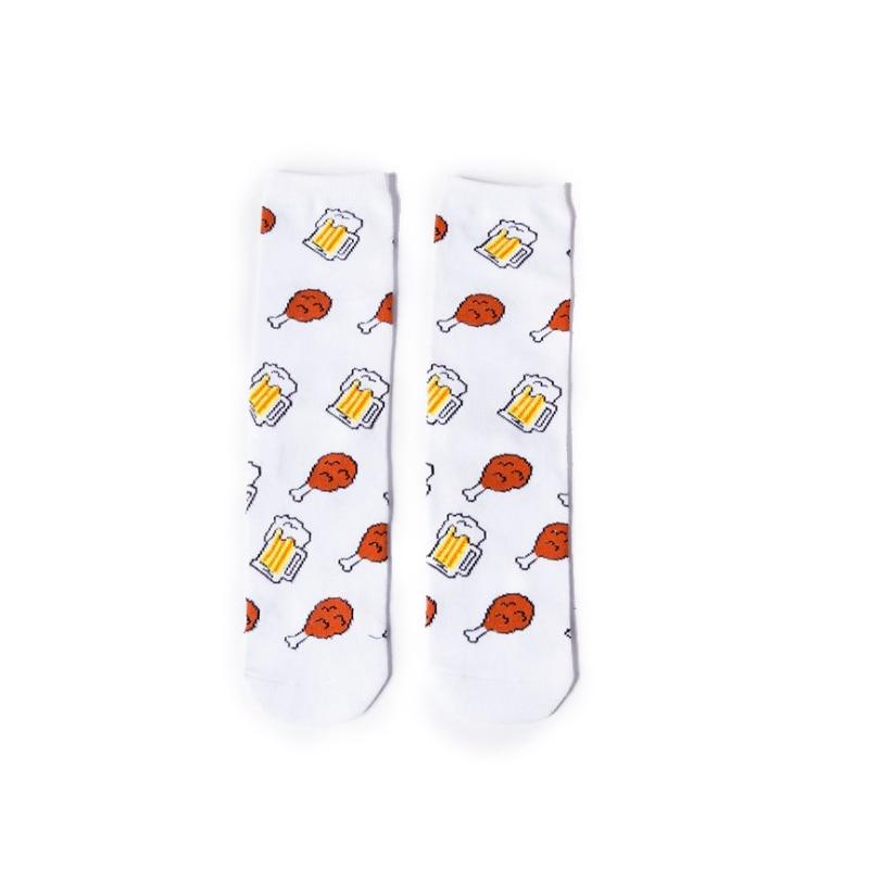 Creative Cute Food Sock Fruit Avocado Cookie Egg Color Matching Cotton Tube Socks