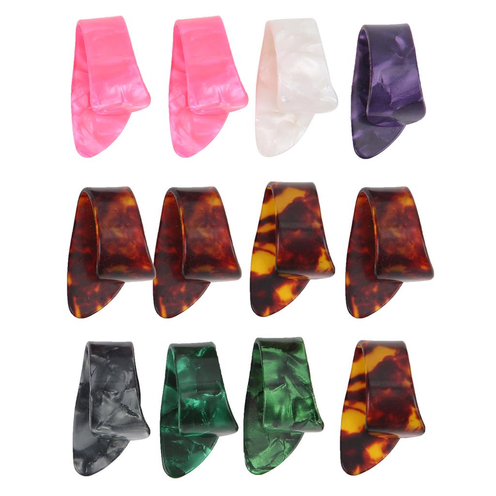 12Pcs Finger Picks Thumb Celluloid General Guitar Parts Instrument Accessories Storage Box