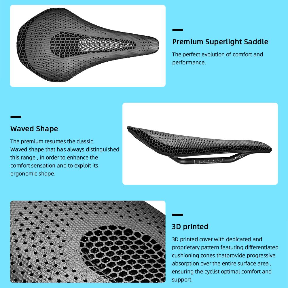 Велосипедное седло RYET Ultra Full Carbon 3D Printed, 205 г, высокомодульное углеродное волокно, основание для седла для горного велосипеда, 145 мм