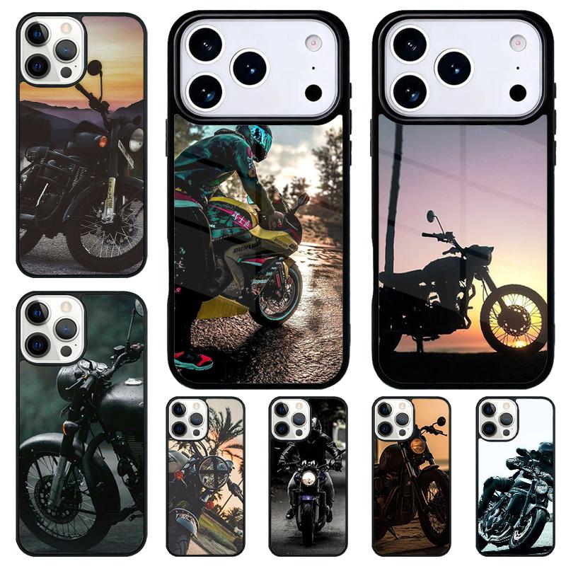 Moto Motorcycle soft Shockproof Phone Case for iPhone 17 Air 16e 15 11 12 14 13 Pro Max Cover Coque