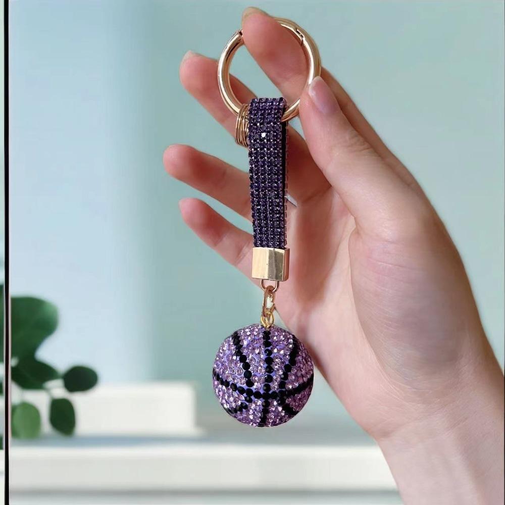 Круглая бусина Баскетбольная подвеска Стразы Спортивный брелок Подарочный брелок Баскетбольный мяч унисекс