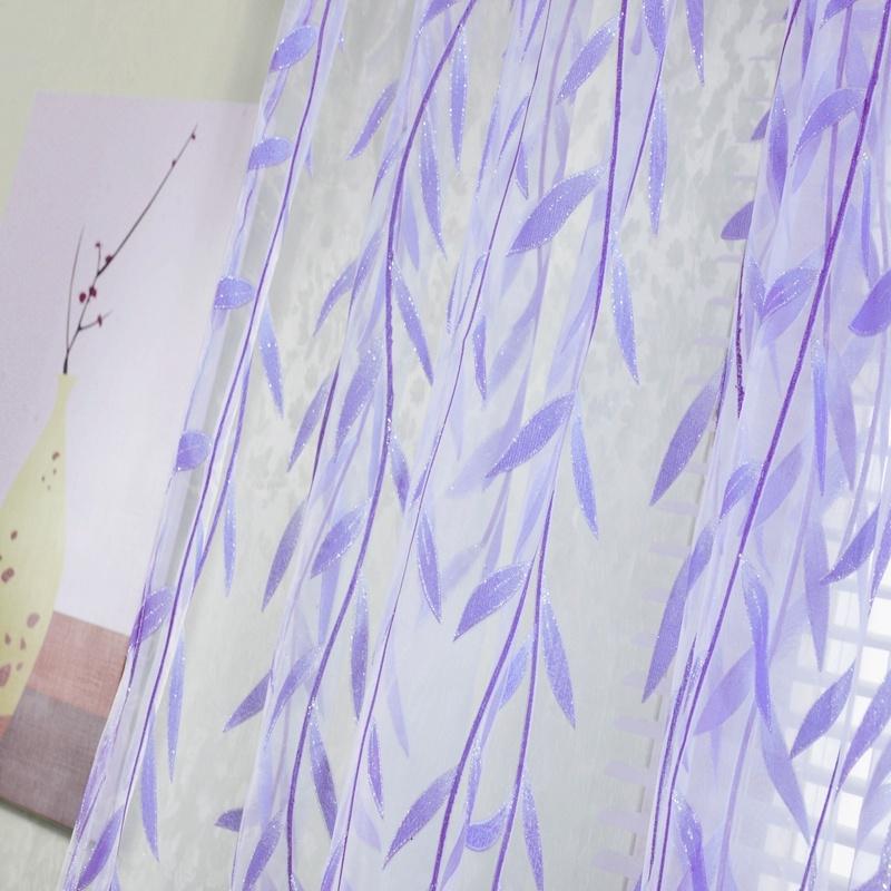 Занавески из пряжи с рисунком «Ива», затемняющие, для окна, светофильтрующие, домашнее украшение для гостиной, спальни, столовой, мягкое полупрозрачное оконное убранство