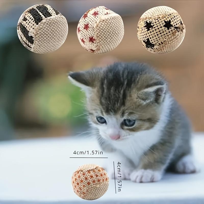 1Pc Random Color Sisal Ball,Interactive Cat Toy–Sound Cat Chase Balls,Self-Entertainment Pet Supplies For Kitten And Small Cats