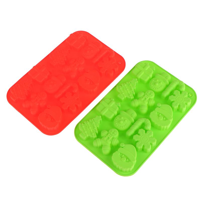 1 шт., силиконовая форма для конфет на рождественскую тематику, инструменты для выпечки шоколадного печенья, рождественские елки, пряничный человечек, подарок, многоразовая форма для украшения