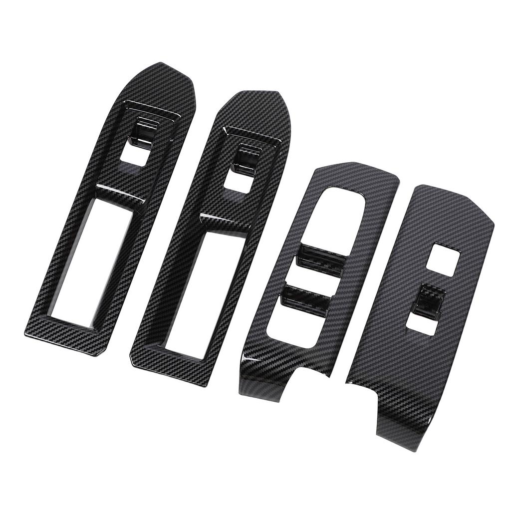 4 шт. Накладки на панель переключателей стеклоподъемников, отделка в стиле карбонового волокна, украшение интерьера, накладки на панель управления стеклоподъемниками для Tacoma 2024