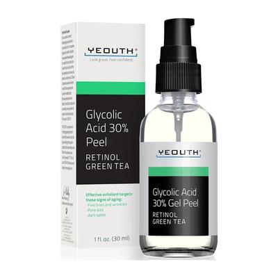 Пилинг с гликолевой кислотой 30% и ретинолом, зеленый чай, 1 жидкая унция