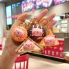 Adorable Cartoon Bread Pig Keychain Creative Soft Silicone Bag Charm For Car Keys