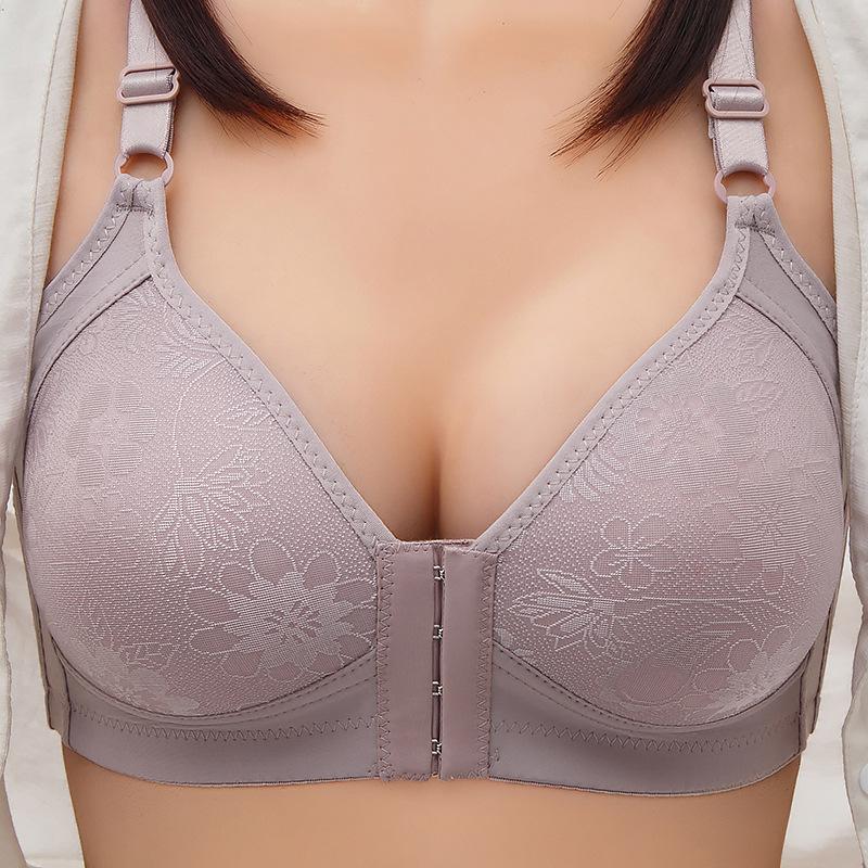 Women Active Bra Front Closure Wirefree Soft Bralette Thin Brassiere