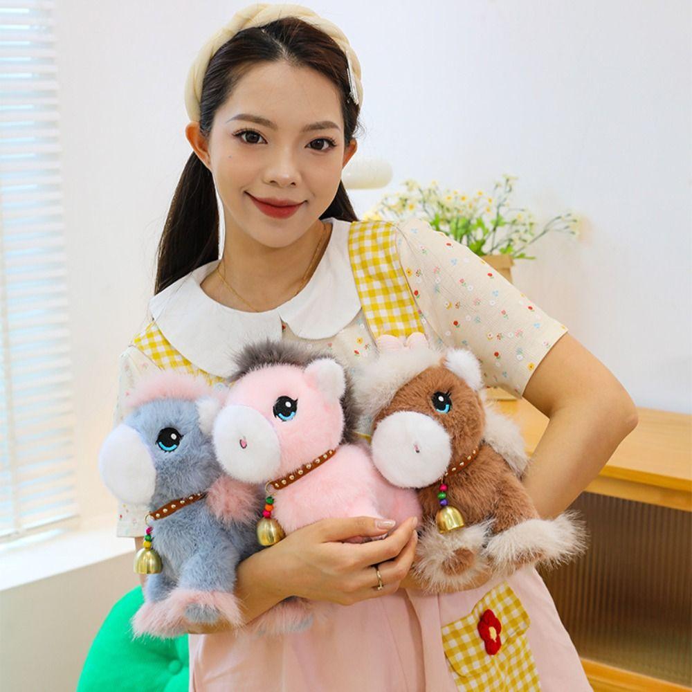 Плюшевая кукла жеребенок с длинной гривой, имитация лошади, мягкая игрушка, плюшевые игрушки лошади, детский подарок