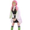 Kanroji Mitsuri Cosplay Costume with Love Kanroji Adult Perfect for School Demon and Stage Performances Mitsuri with Size New High-quality Wig,