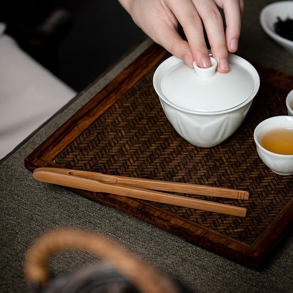 New Bamboo Wood Tea Clips Straight Durable Food Toast Salad Tongs Safe Tea Utensil Tweezer Kitchen