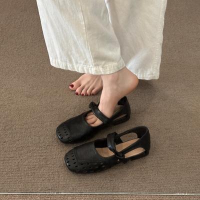 Сандалии на плоской подошве с полым носком, женские, новый дизайн, нишевые туфли Мэри Джейн с сандалиями