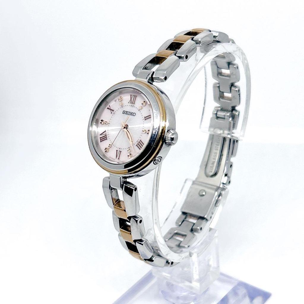 [Б/У] SEIKO TISSE Радиоуправляемые Солнечные Часы, Текущая Модель, Золотые с Розовым Циферблатом