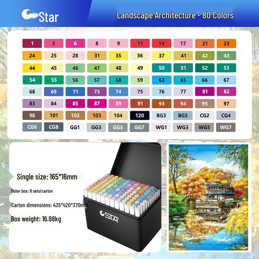 Sta 3212BR Набор из 168 цветов масляных маркеров с мягким наконечником для аниме
