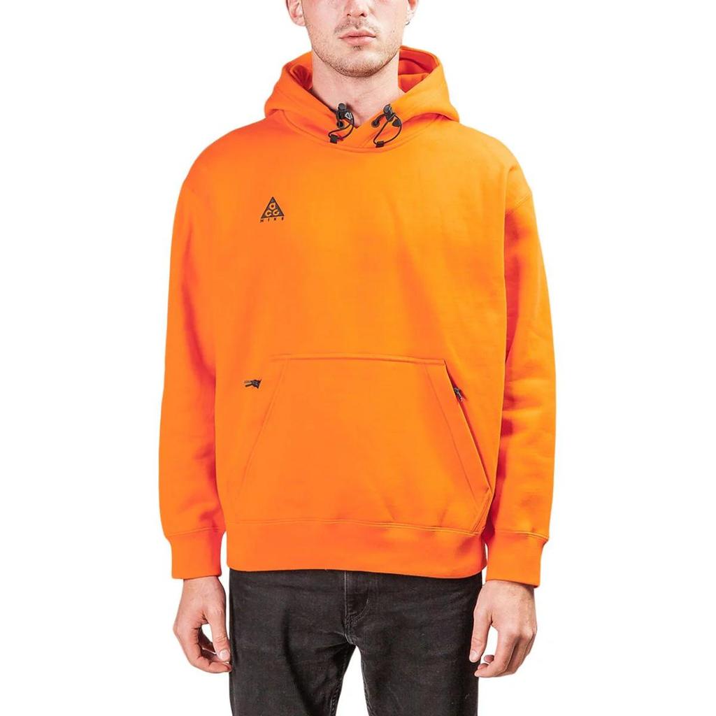 Nike Однотонный пуловер с капюшоном и длинными рукавами, мужские топы, оранжевый BQ3453-819