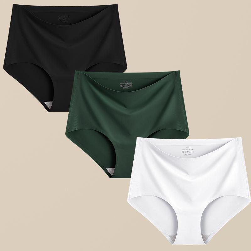 FINETOO 3 шт. женские трусики бесшовное нижнее белье невидимые брифы с высокой посадкой полной посадки дышащие влагоотводящие трусы