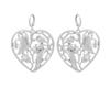 Alloy Heart Pendant Earrings With Butterfly Flower Design Women For