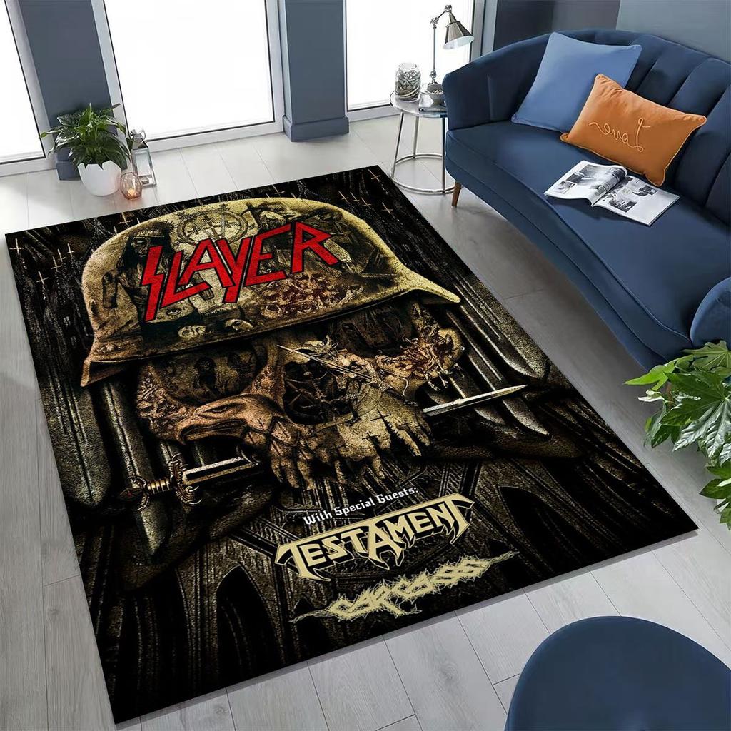 Ковер-ковер с изображением черепа, арт для хэви-метал рок-группы Slayer, для спальни, гостиной, дивана, домашний придверный коврик, декор, большой нескользящий коврик для пола