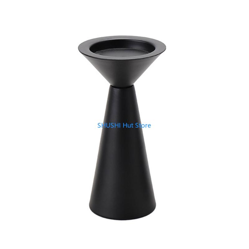 Retro Black Iron Candlestick Candlelight Holder Stand Vintage Candelabra D57B