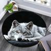 Круглый ковер Серый Волк, Ковер для гостиной, спальни, дивана, игровой комнаты, Нескользящий коврик для пола