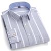 100% Cotton Men's Oxford Shirts Long Sleeve Casual Plaid Soft Regular Fit Formal Dress Shirt Social Blouse Male Clothes S-7XL