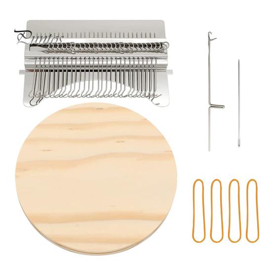 Mini Loom Machine with 10/12/14/21/28/42 Needles Portable Small Manual Darning Loom Wooden DIY Jeans Socks Clothes Mending Weaving Loom Toy