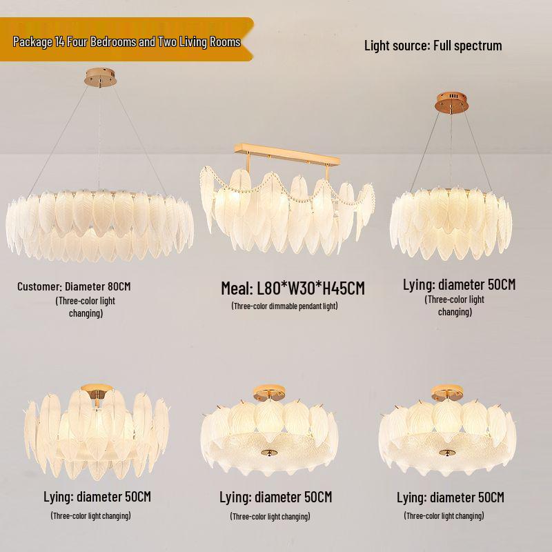 Modern French Cream Feather Pearl Chandelier - Stylish Post-Modern Living Room and Bedroom Lighting