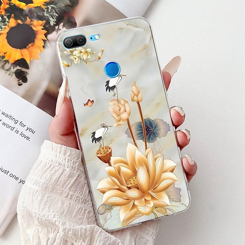 Прозрачный чехол для Honor 9 Lite Милый Кот Модные Цветы Смешная Расписная Задняя Крышка Для Чехла Телефона Honor 9Lite LLD-L21 LLD-L31 LLD-L11