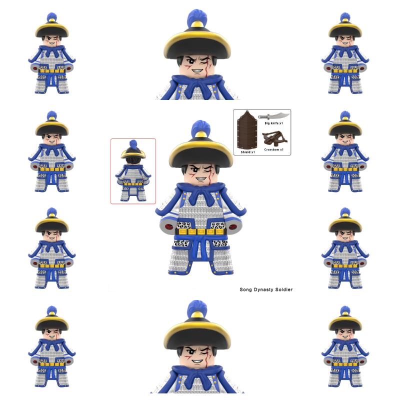 11 шт. Древнекитайский герой Юэ Фэй генерал военные доспехи солдат фигурки строительный блок меч шлем DIY кирпичная игрушка