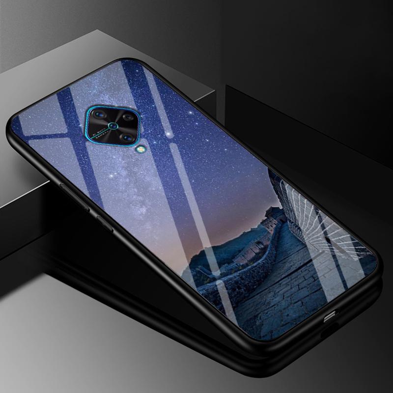 Tempered Glass Case For Vivo V17 Case Russia Glass Back Cover Soft Bumper For Vivo V17 Phone Cases V 17 Funda Y9s S1 Pro Coque