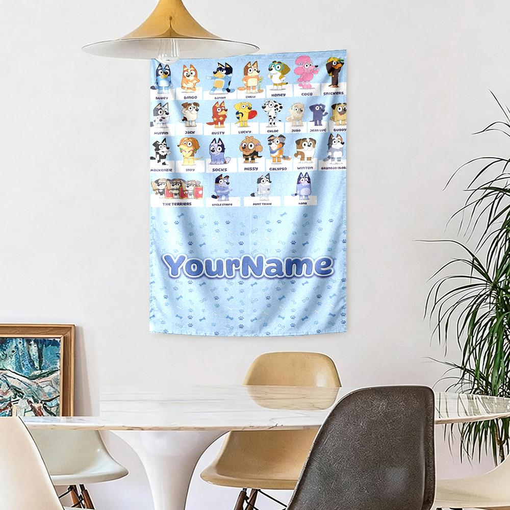 Peppa Pig Custom Your Name Wall Decor Tapestry Art For Pet Memorial Birthdaywedding Party Backdrop Family Gift