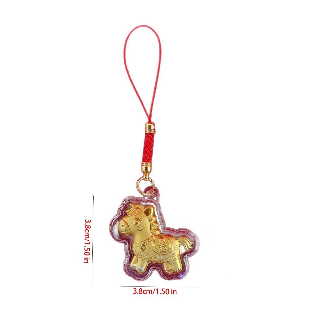 Get Rich Gold Horse Keychains Wealthy Mobile Chain Bags Accessory Bag Pendant Zodiac Horse Year