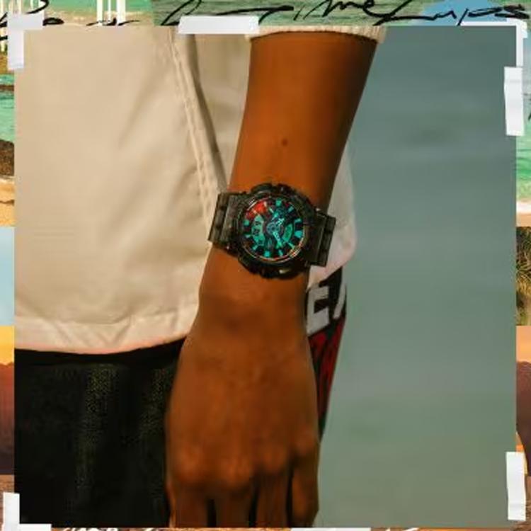Casio Унисекс Серия с жидкокристаллическим/аналоговым двойным дисплеем Синие часы GA110TLS-8A GA110TLS-8A