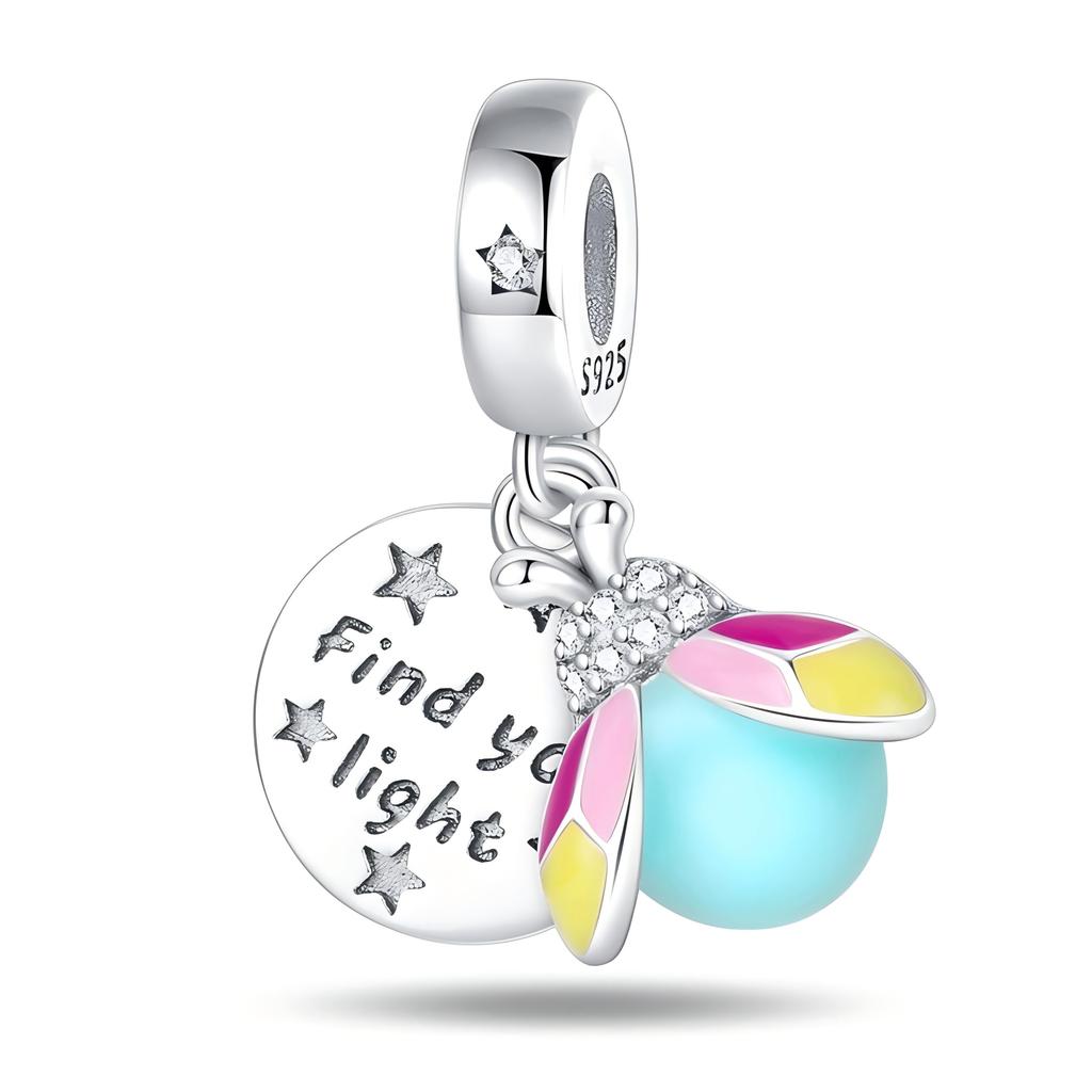 Изысканные животные Светлячок Синий бант Бусины-дельфины Подходят для браслетов-шармов Медь Оригинальное изготовление ювелирных изделий Женские подарки на годовщину